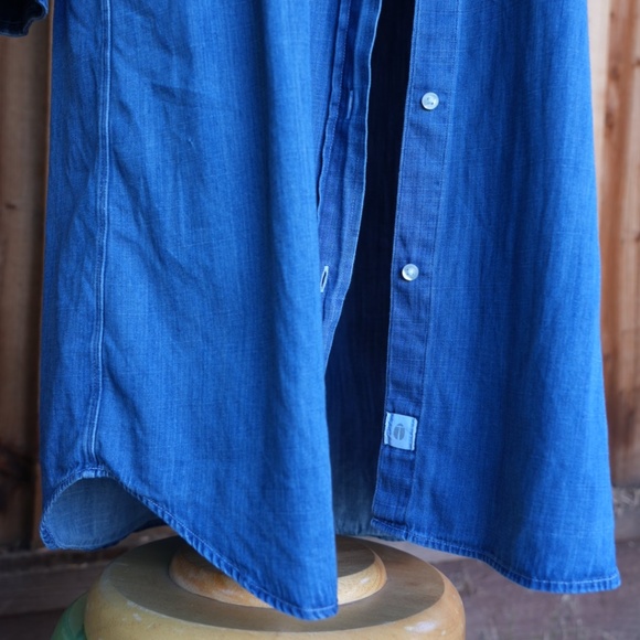 Grayson 100% Cotton Jean Denim Button Down Midi Shirt Dress Woman's Size M - Picture 5 of 17